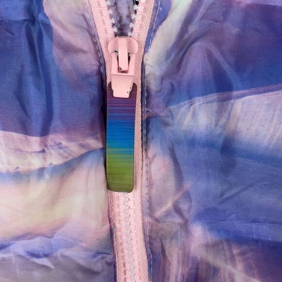 Champion Girls Pink & Purple Full Zip Puffer Jacket (Size: Kids L 10-12) - Picture 14 of 15